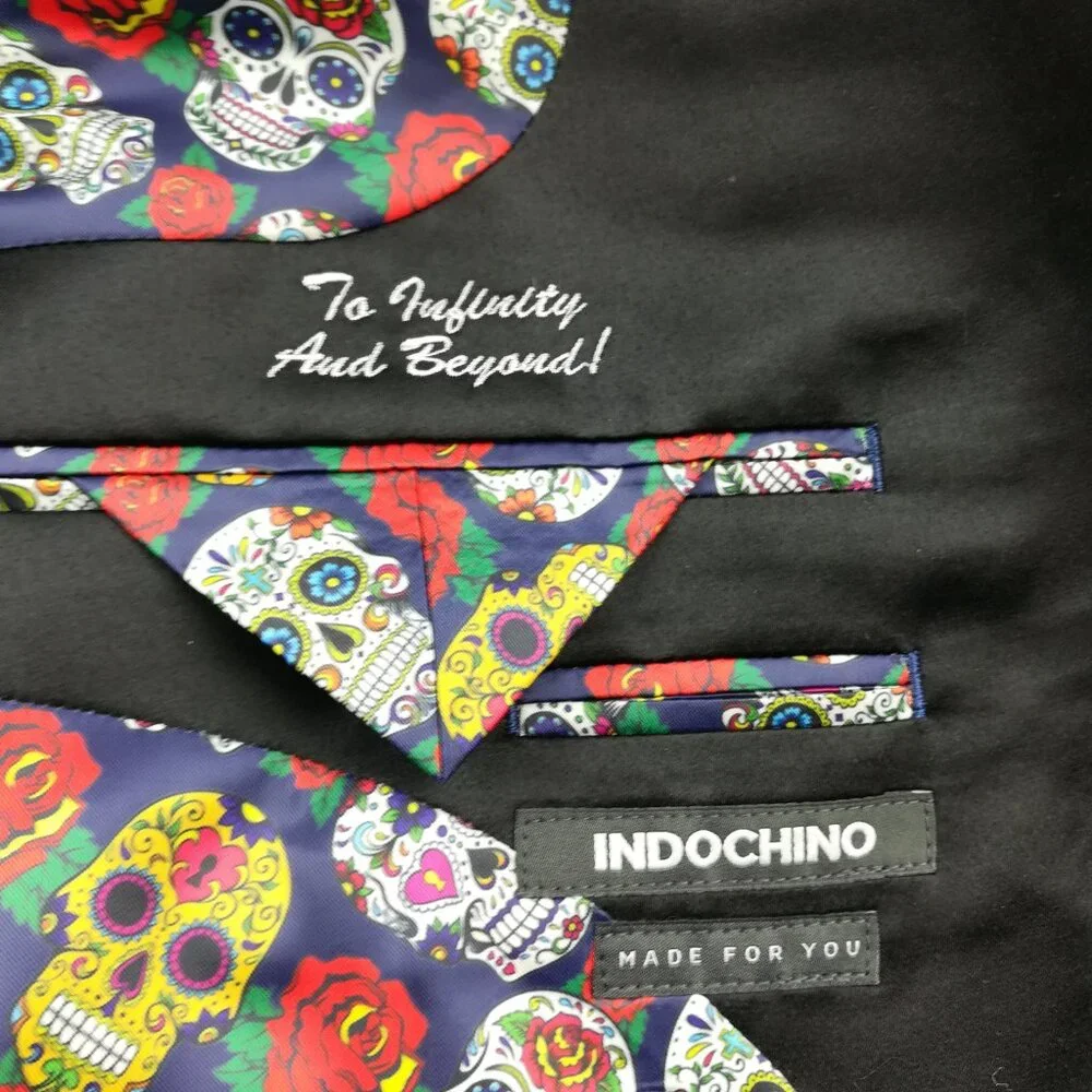 2020 Indochino Tuxedo Suit Wool Cashmere 44S Black 40x26